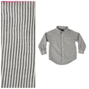 Boys The Children's Place Button Down Shirt 3T White Gray Striped